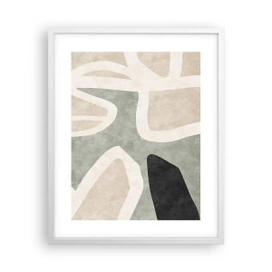 Plakát v bílém rámu - Kompozice s černým motivem - 40x50 cm