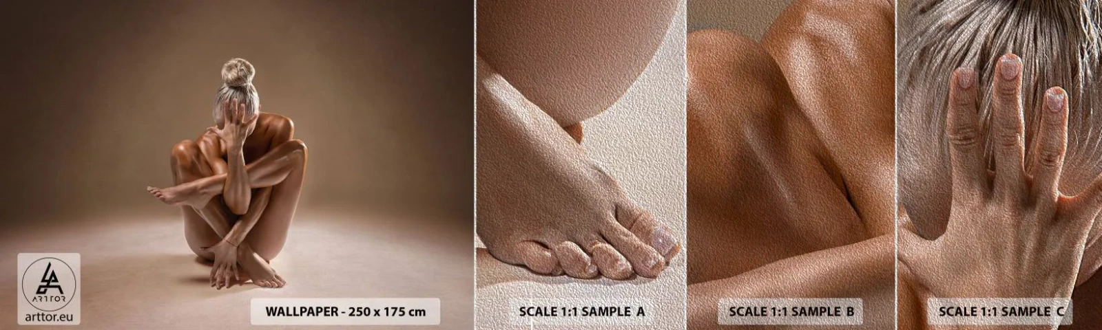 Vzor Fototapety Premium Sand - Jednota těla a ducha - Tělo, Žena, Modelka - 100x30 cm