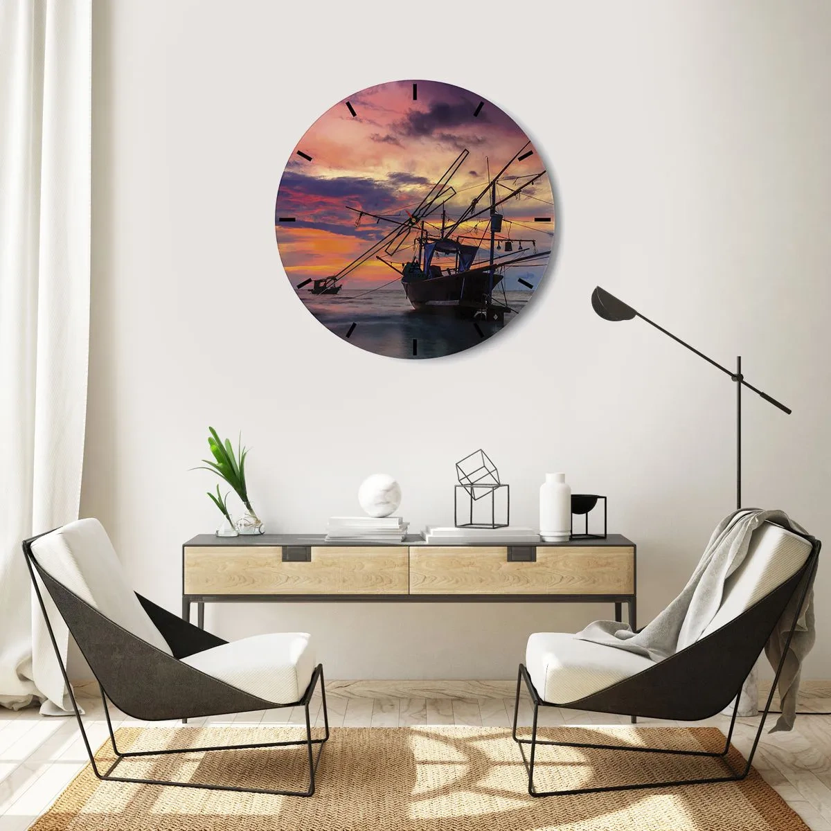 Nástěnné hodiny - Exotický večer - 40x40 cm