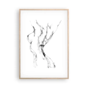 Plakát v rámu světlý dub - Krásná a silná - 70x100 cm
