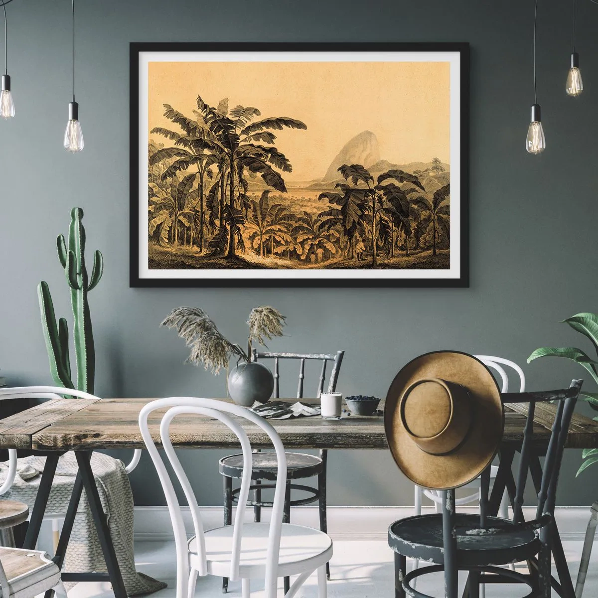 Plakát v černém rámu - V koloniálním stylu - 40x30 cm