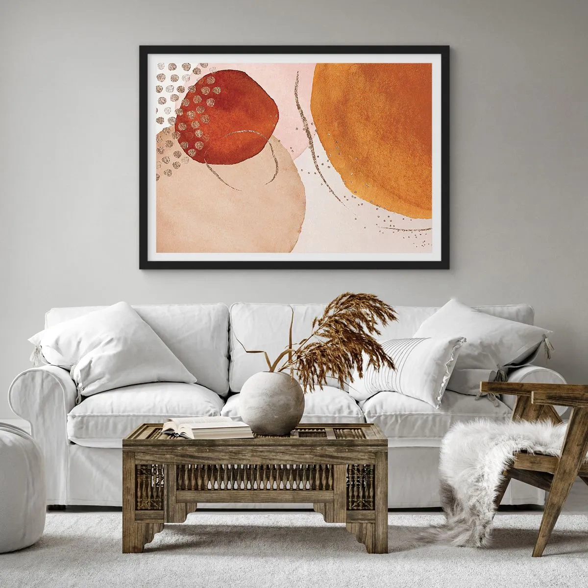 Plakát v černém rámu - Zaoblení a pohyb - 50x40 cm