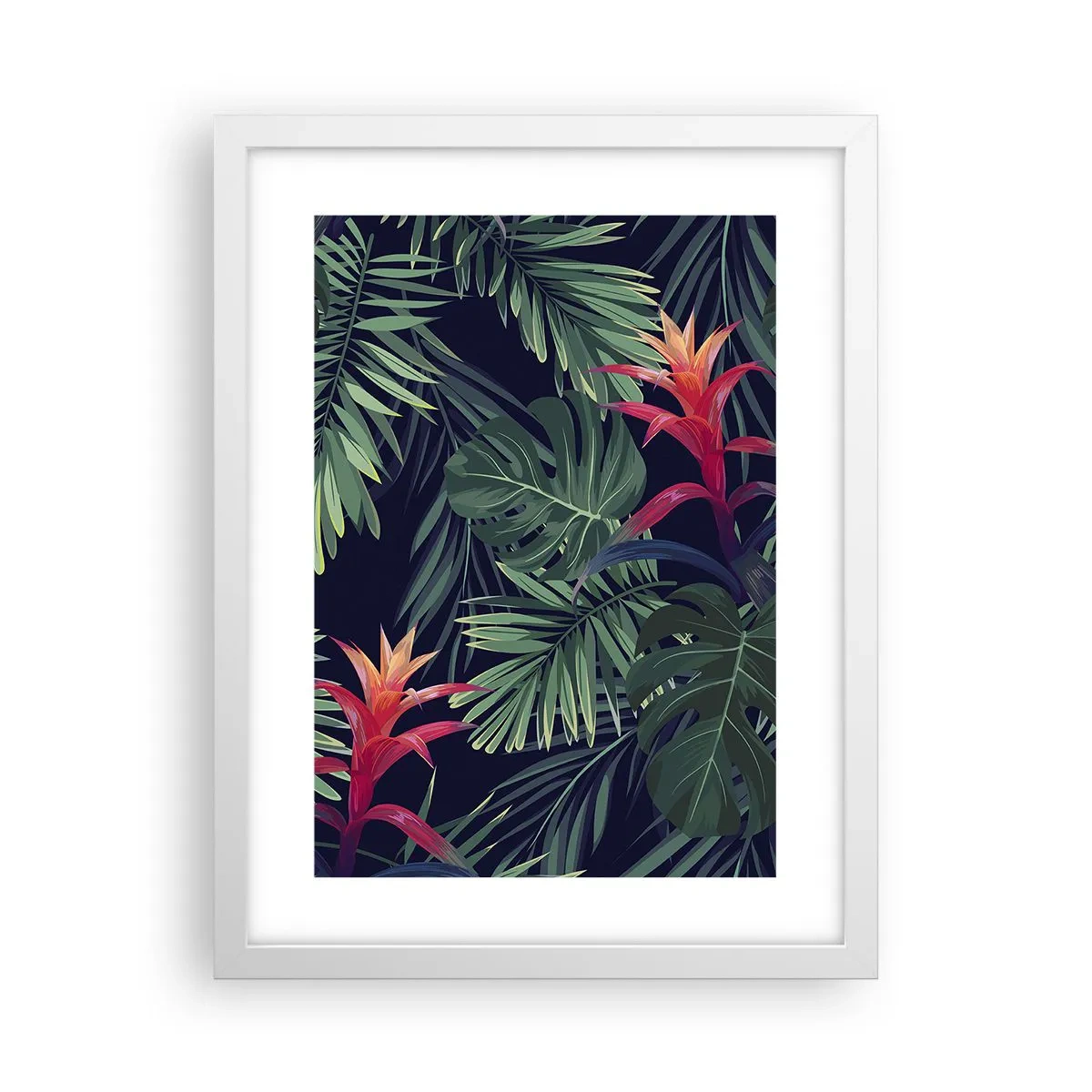 Plakát v bílém rámu - Vzplanout v zeleném - 30x40 cm