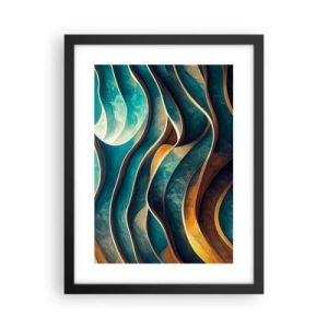 Plakát v černém rámu - Meandry modré - 30x40 cm