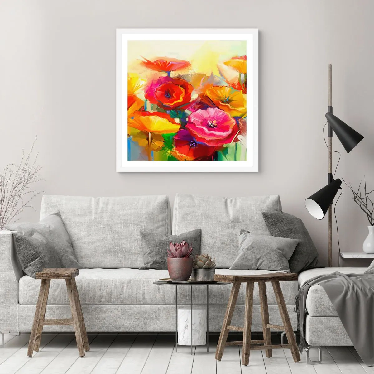 Plakát v bílém rámu - Nejenom červené - 40x40 cm