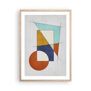 Plakát v rámu světlý dub - Abstrakce: modernistická zábava - 50x70 cm