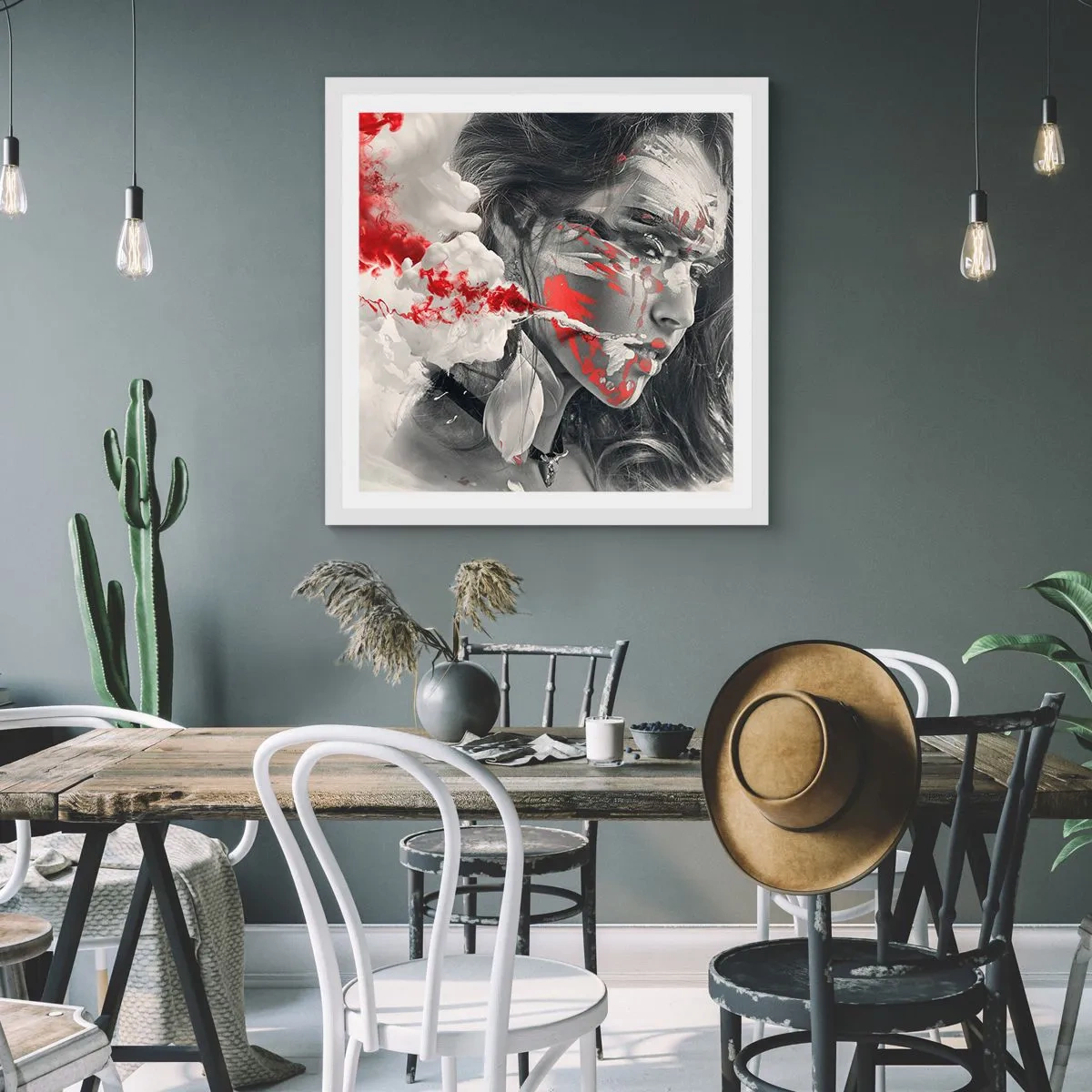 Plakát v bílém rámu - Ve spárech absurdity - 40x40 cm