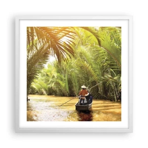 Plakát v bílém rámu - Palmovou souteškou - 50x50 cm