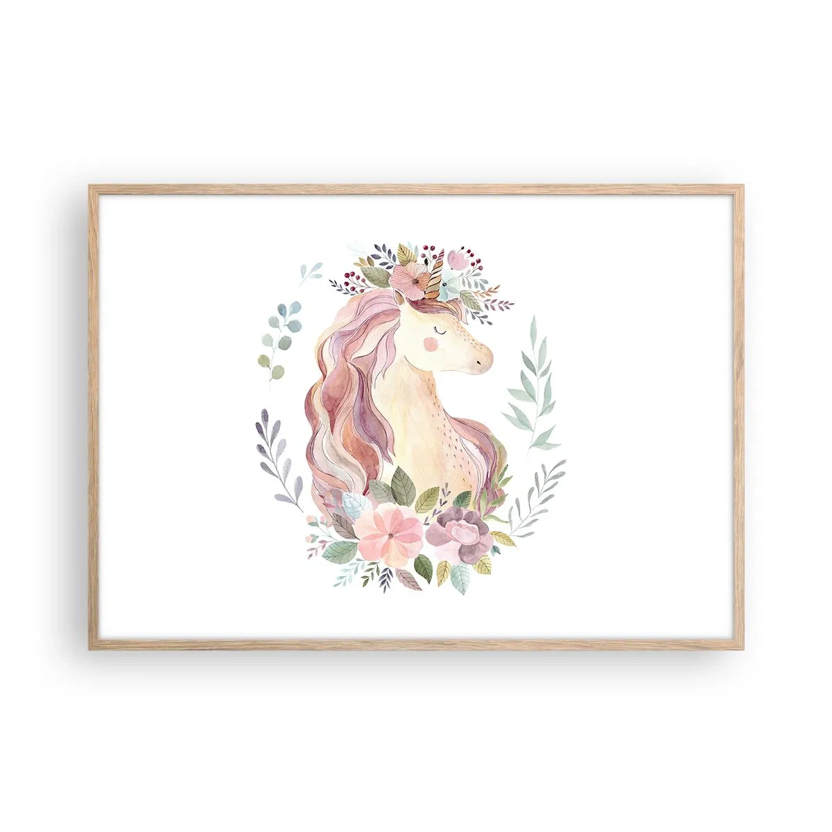 Plakát v rámu světlý dub - Pozvánka do říše pohádek - 100x70 cm