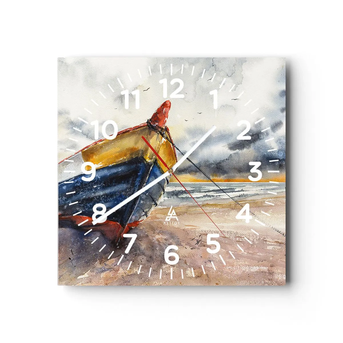 Nástěnné hodiny - Odpočinek na břehu - 40x40 cm