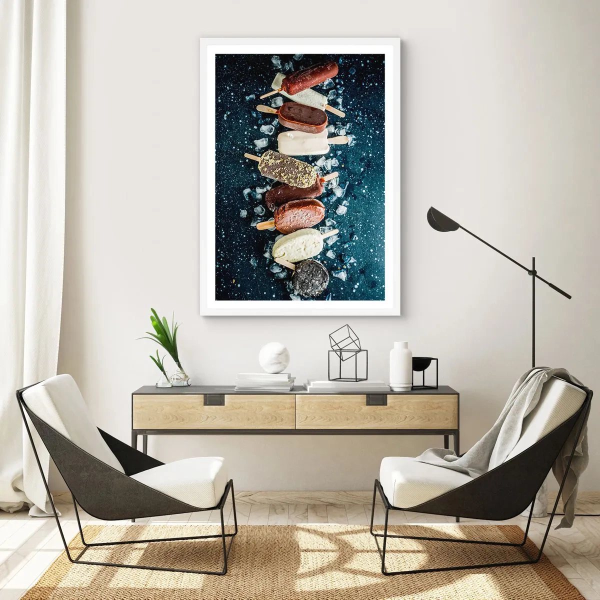 Plakát v bílém rámu - Chuť horkého léta - 40x50 cm