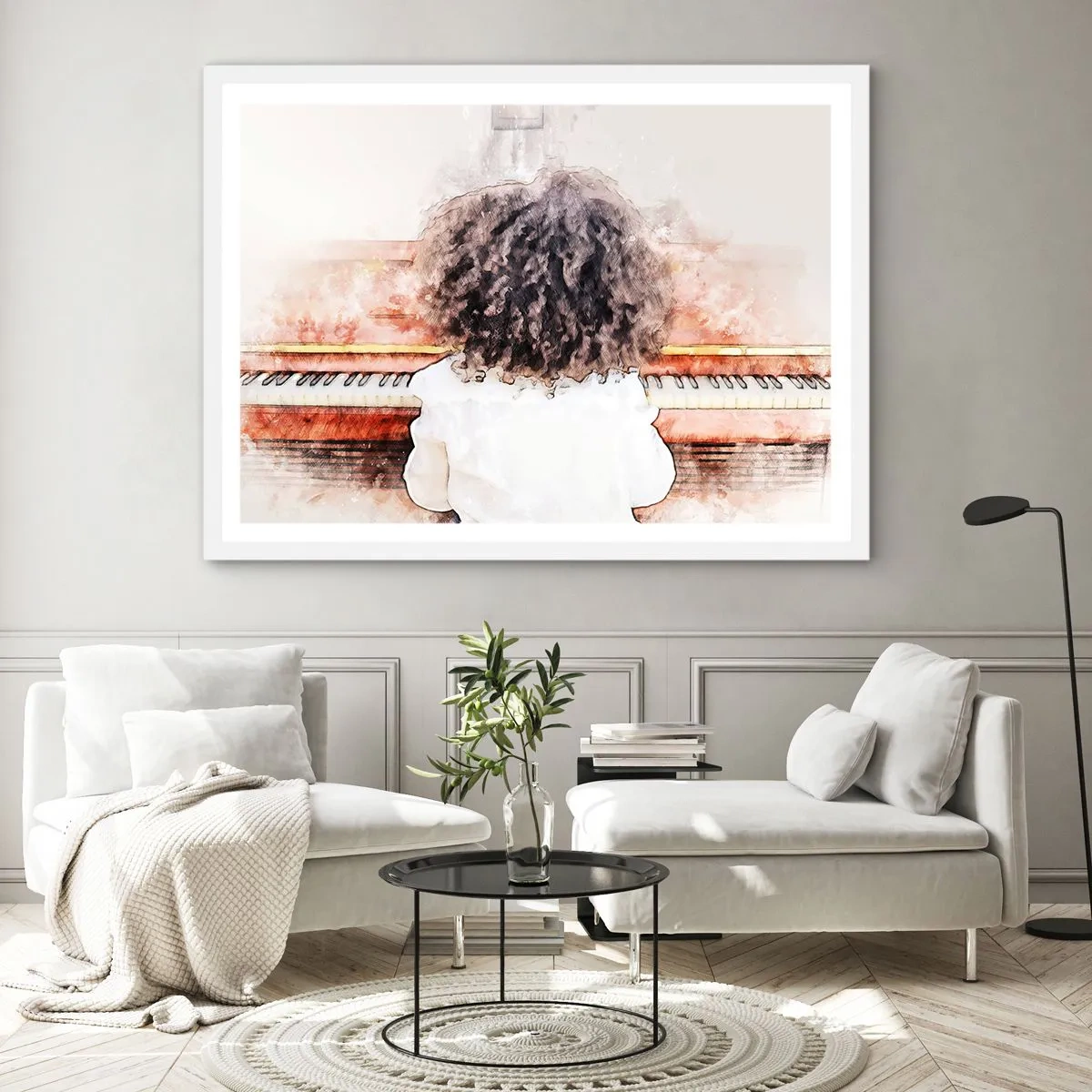 Plakát v bílém rámu - V novém světě - 91x61 cm