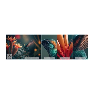 Fototapeta Vzorek Standard Eco - Skutečně pestrý život - Pták, Exotický, Květ - 100x30 cm