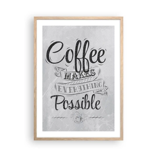 Plakát v rámu světlý dub - Proč nemilovat kávu? - 50x70 cm