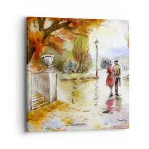 Obraz na plátně - Romantický podzim v parku - 40x40 cm