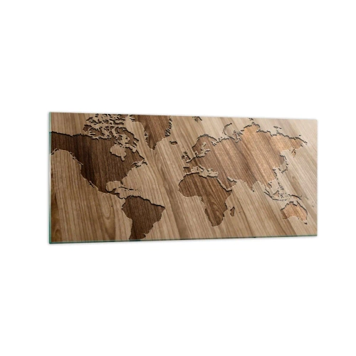 Obraz na skle - Svět podaný na stole - 120x50 cm