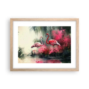 Plakát v rámu světlý dub - Hodiny přírodního kouzla - 40x30 cm