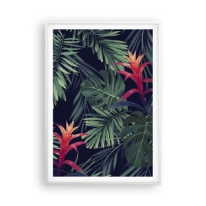 Plakát v bílém rámu - Vzplanout v zeleném - 70x100 cm