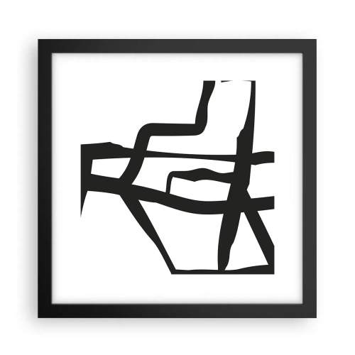 Plakát v černém rámu - Černobílá konstrukce - 30x30 cm