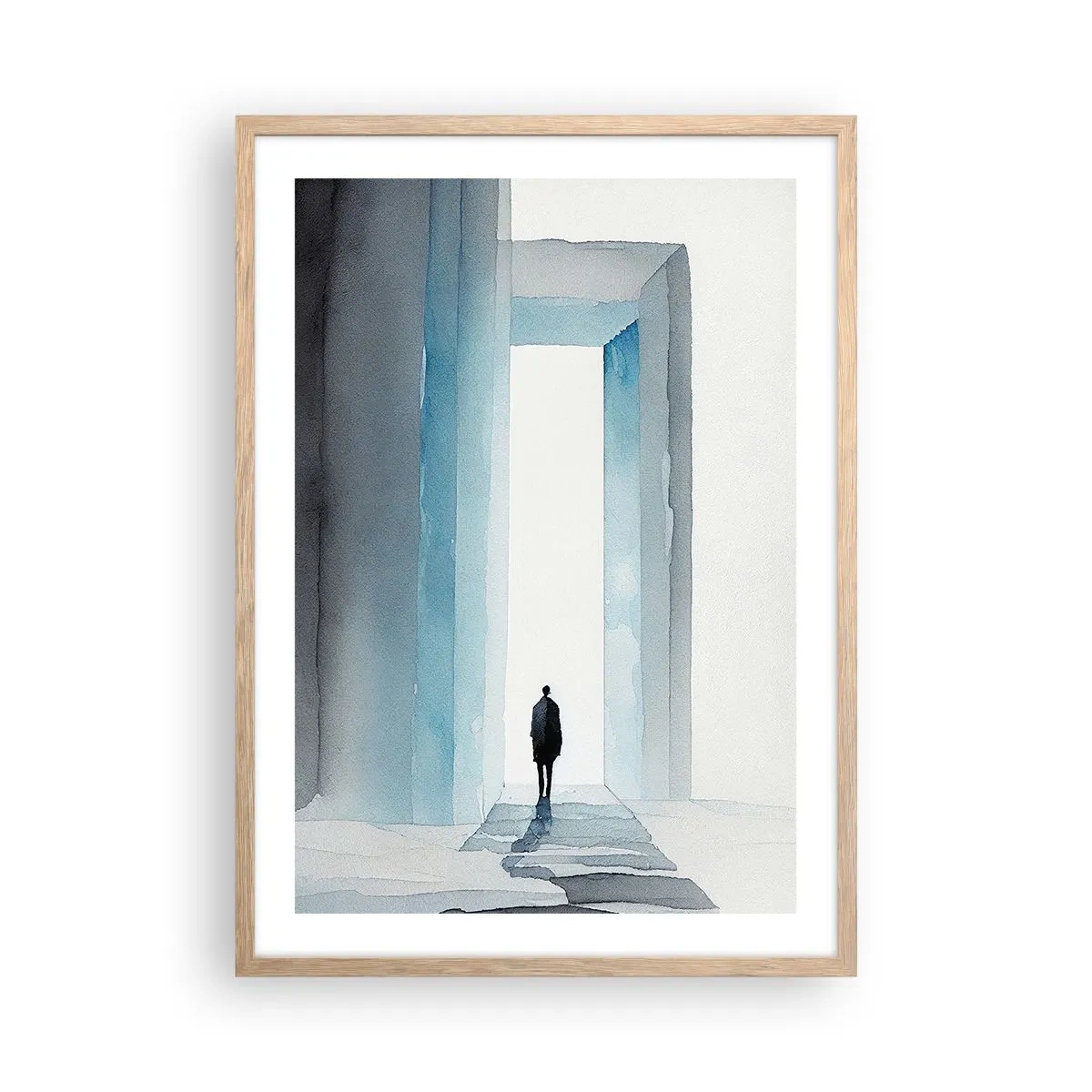 Plakát v rámu světlý dub - Žij bez omezení - 50x70 cm
