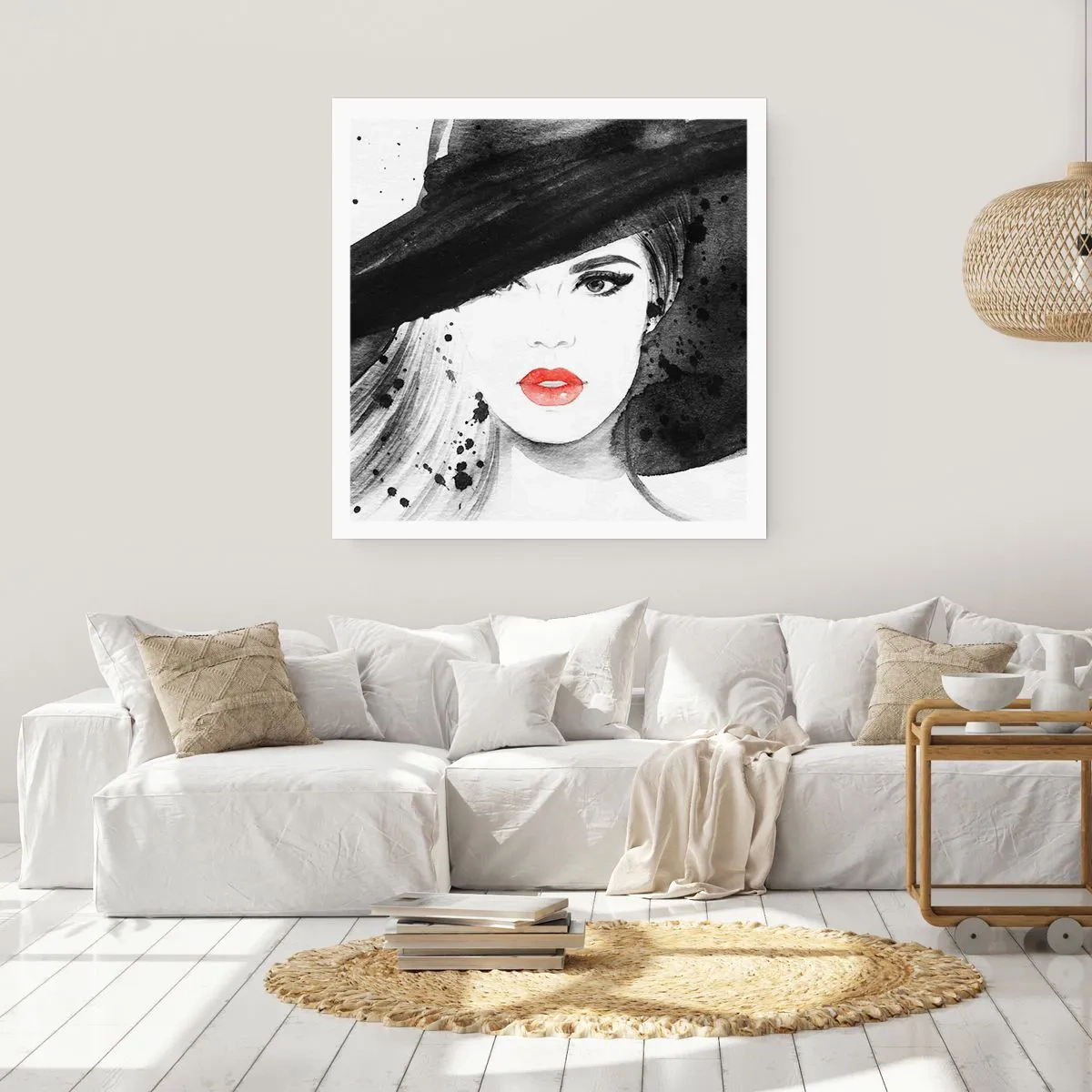 Plakát - Dáma v černém - 40x40 cm