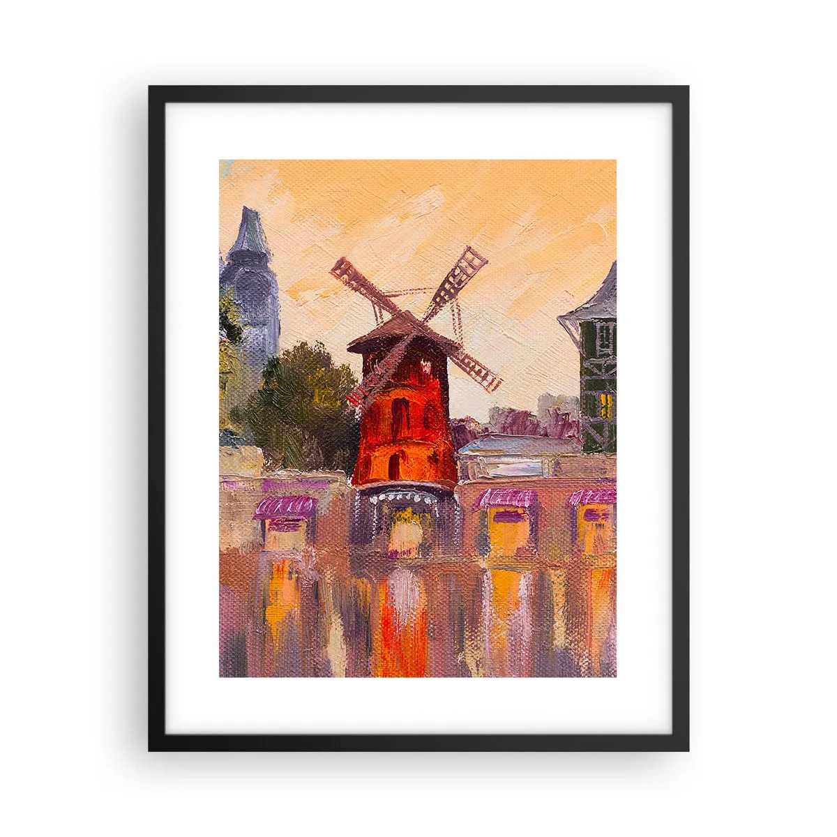 Plakát v černém rámu - Pařížské ikony – Moulin Rouge - 40x50 cm