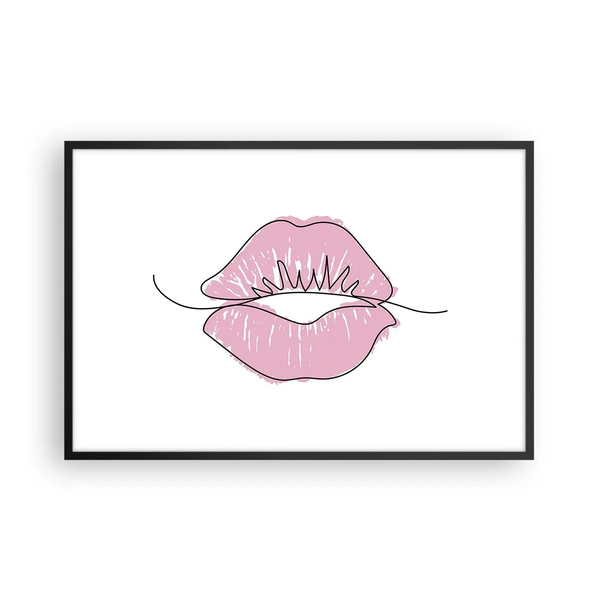 Plakát v černém rámu - Jsi připraven na polibek? - 91x61 cm