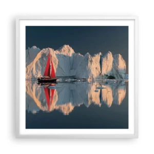Plakát v bílém rámu - Na okraji světa - 60x60 cm