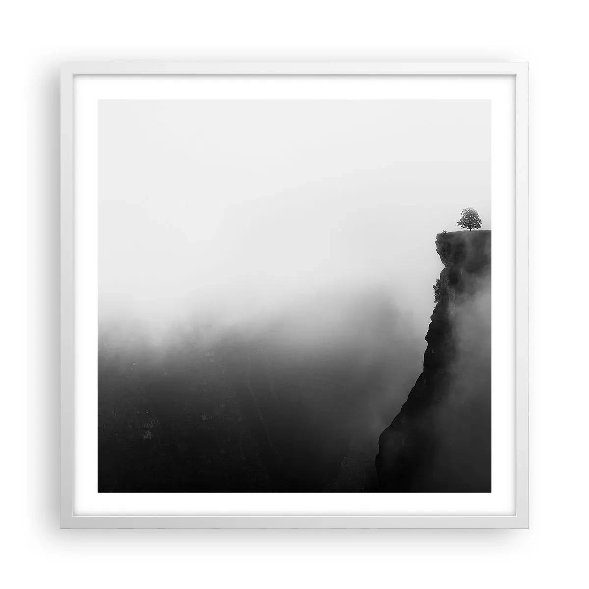 Plakát v bílém rámu - Na okraji světa - 60x60 cm