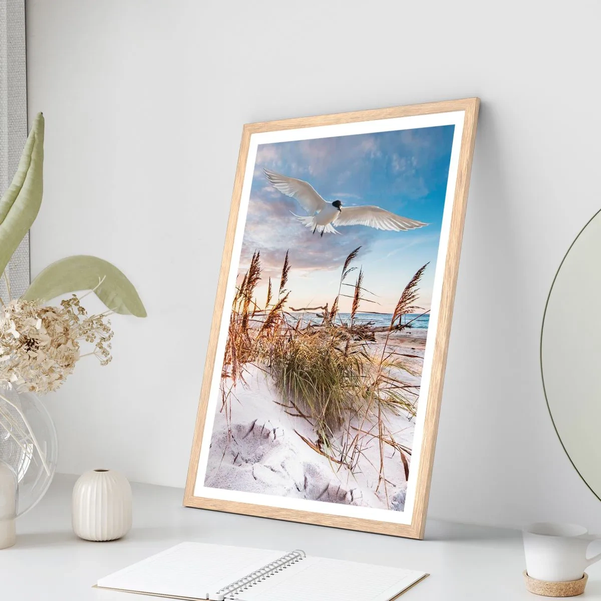 Plakát v rámu světlý dub - Vítr od moře - 61x91 cm