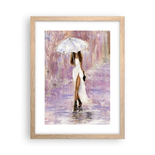 Plakát v rámu světlý dub - V liliovém dešti - 30x40 cm