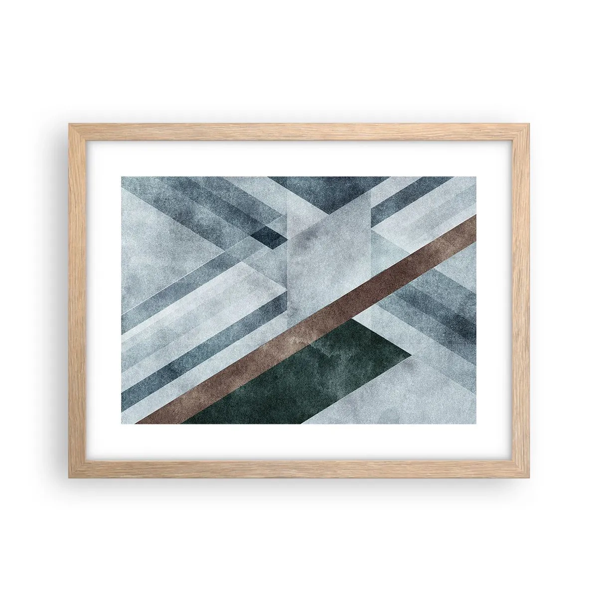 Plakát v rámu světlý dub - Sofistikovaná elegance geometrie - 40x30 cm