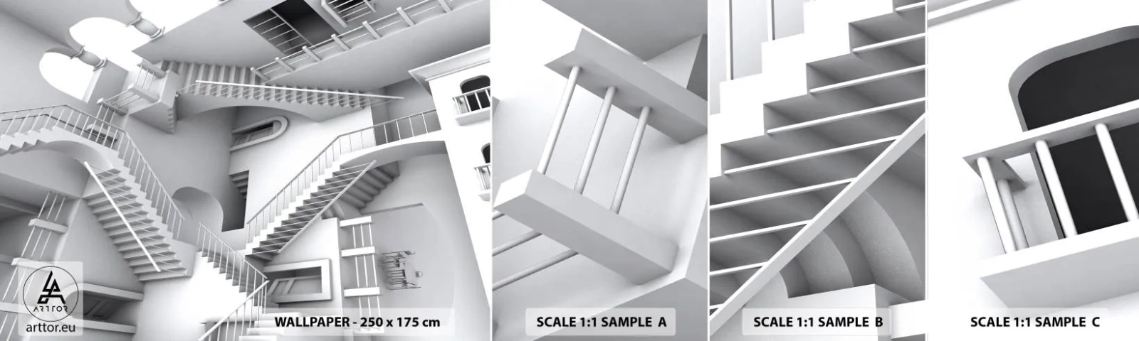 Vzor Fototapety Samolepicí Deluxe Sticker - Paradoxy prostoru - Abstrakce, 3D, Architektura - 100x30 cm