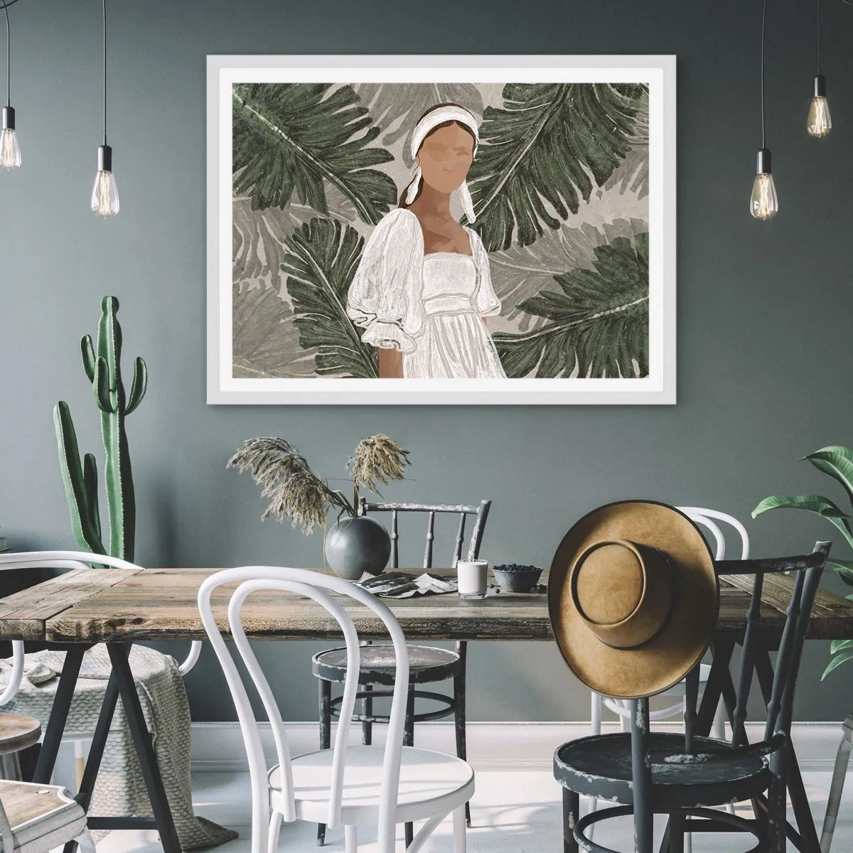 Plakát v bílém rámu - Exotický portrét - 100x70 cm