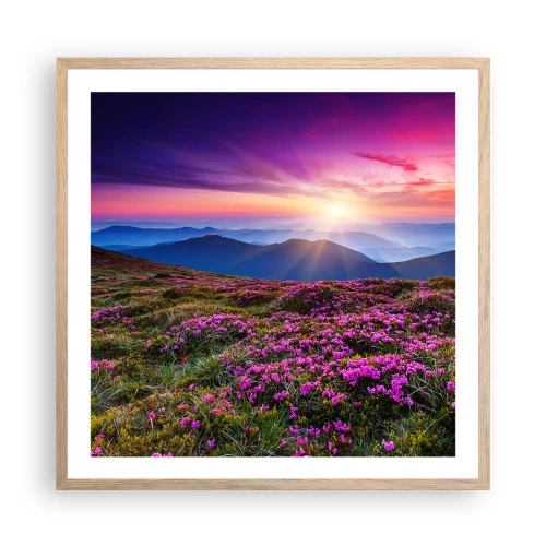 Plakát v rámu světlý dub - Zavoněly svěží pupeny bylinek z obilných polí - 60x60 cm