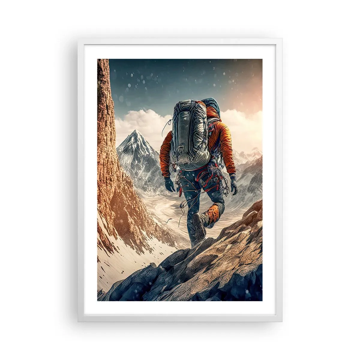 Plakát v bílém rámu - Osamělý bojovník - 50x70 cm
