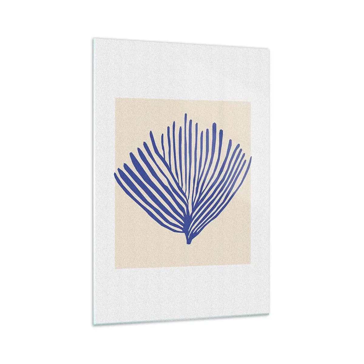 Obraz na skle - Modrý vějíř - 70x100 cm