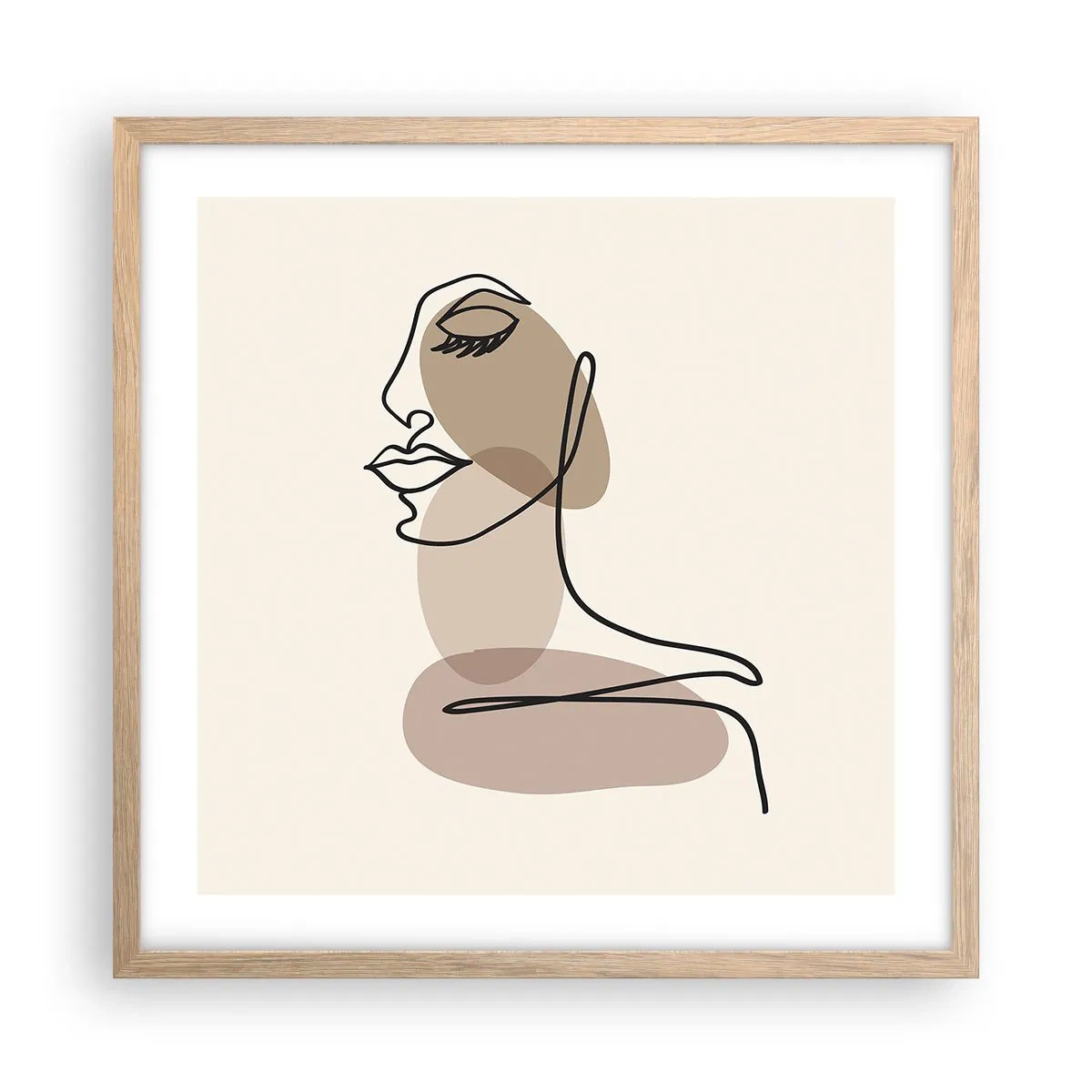 Plakát v rámu světlý dub - Při poslechu samé sebe - 50x50 cm