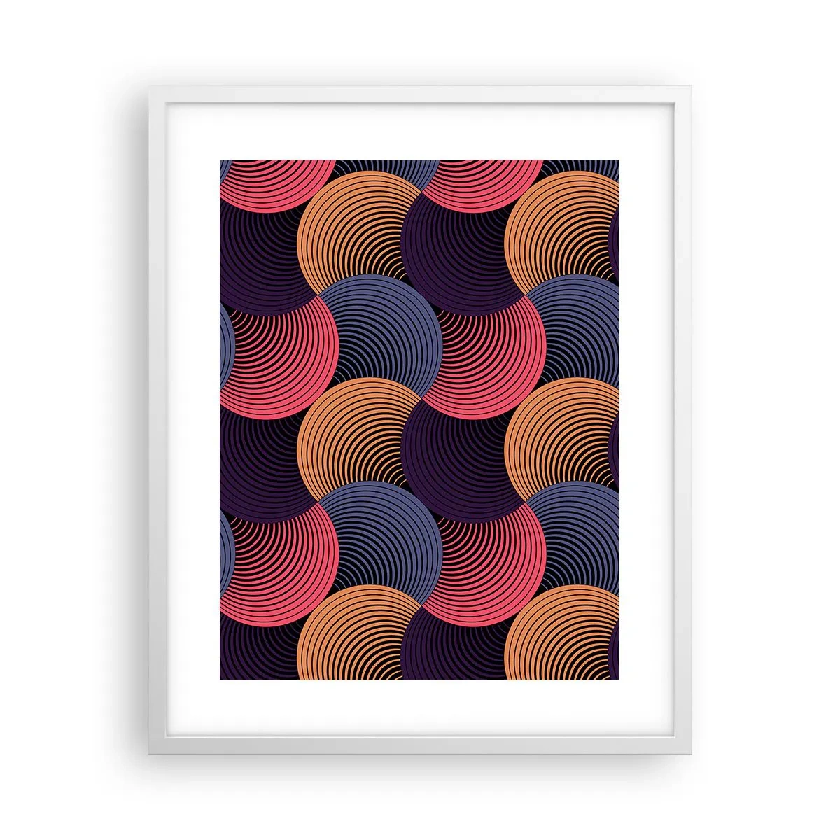 Plakát v bílém rámu - V kruhovém rytmu - 40x50 cm