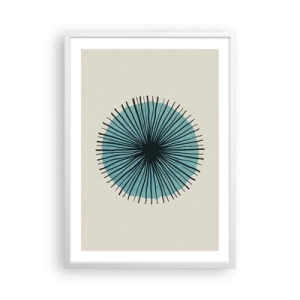 Plakát v bílém rámu - Zářící modrá - 50x70 cm