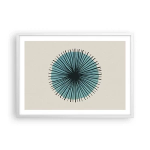 Plakát v bílém rámu - Zářící modrá - 70x50 cm
