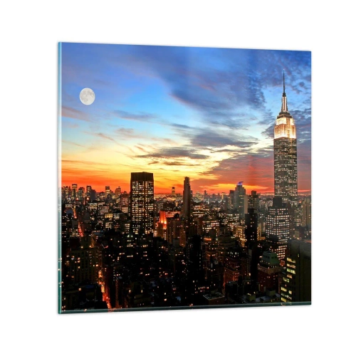 Obraz na skle - Zářivá americká noc - 30x30 cm
