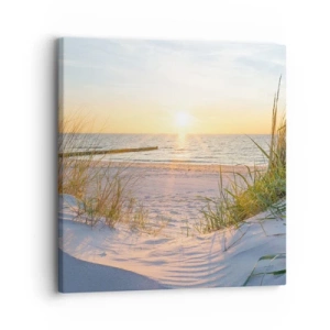 Obraz na plátně - Šumění moře, zpěv ptáků, divoká pláž uprostřed trávy… - 30x30 cm