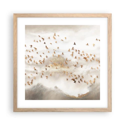 Plakát v rámu světlý dub - Je čas… - 40x40 cm