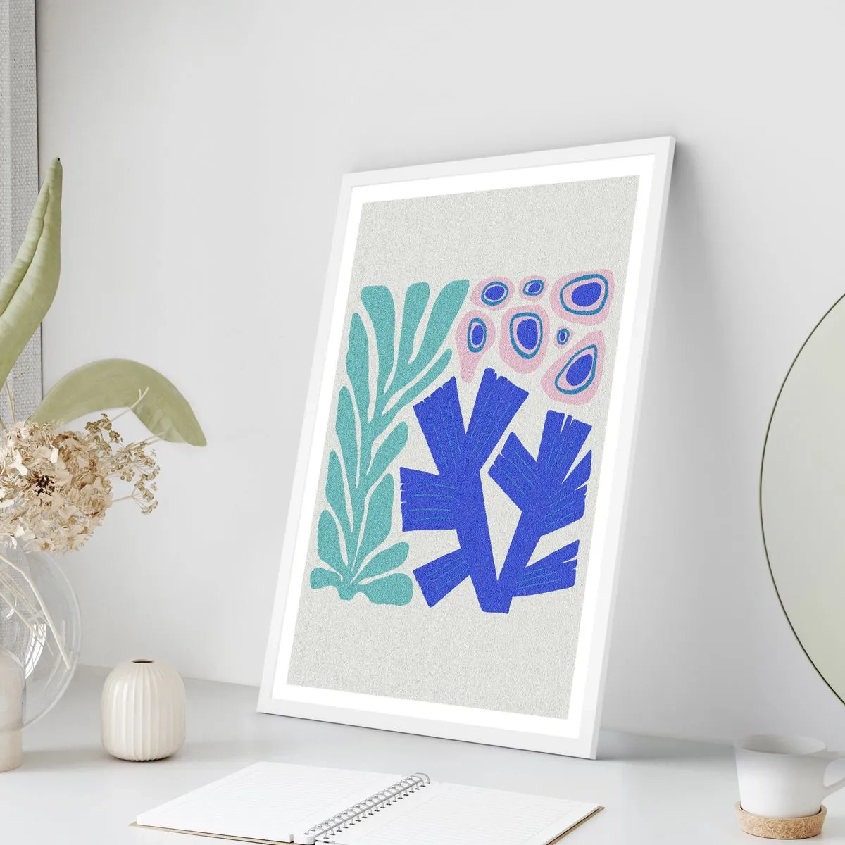 Plakát v bílém rámu - Podvodní zahrada - 70x100 cm