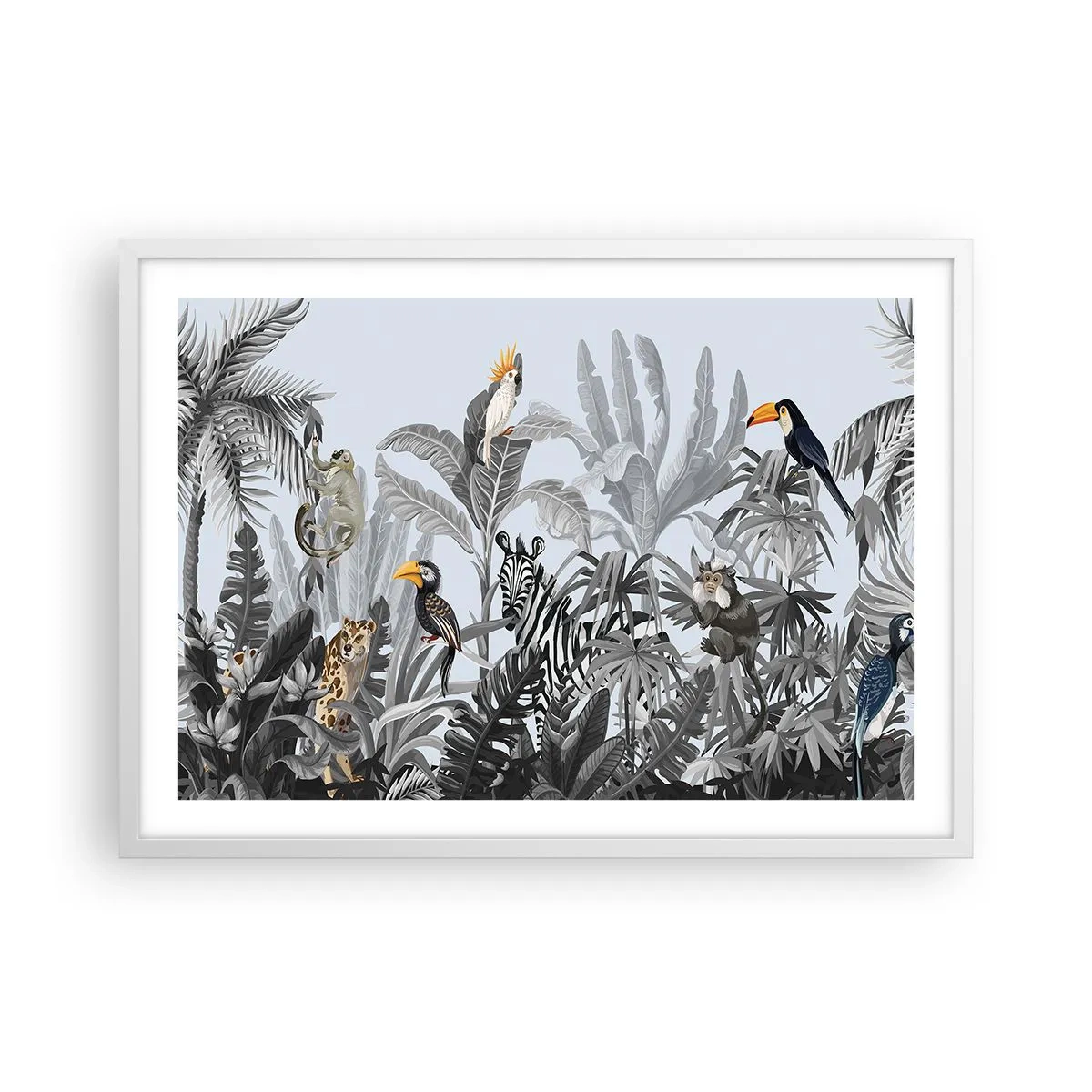 Plakát v bílém rámu - Africká pohádka - 70x50 cm