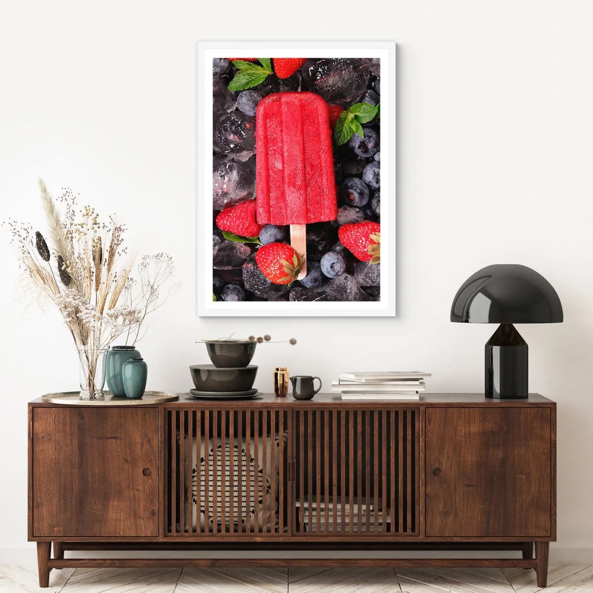 Plakát v bílém rámu - Chuť horkého léta - 70x100 cm