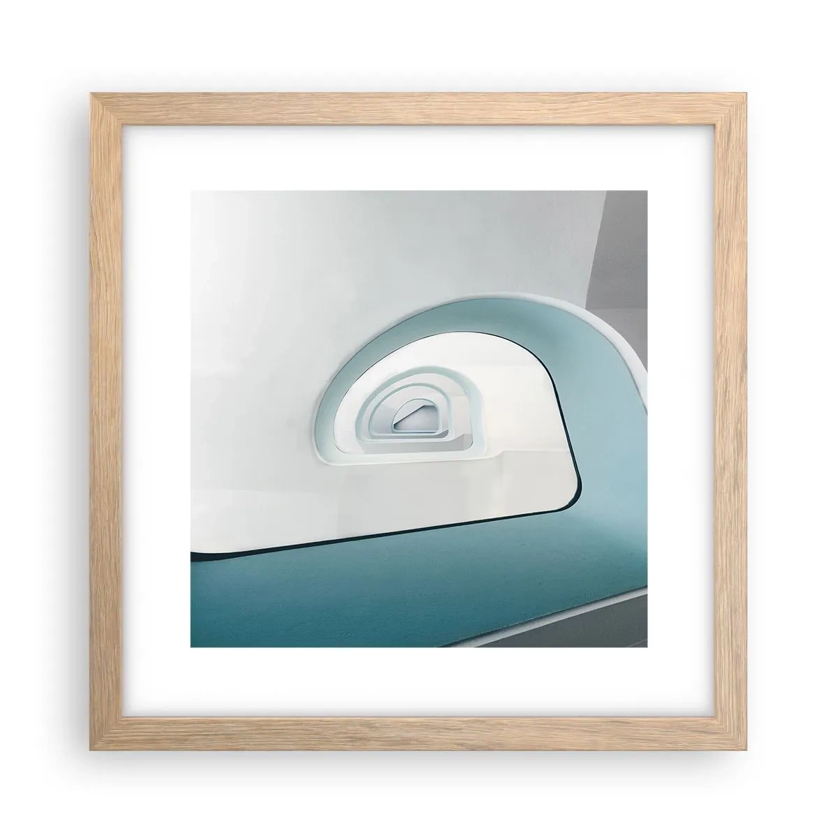 Plakát v rámu světlý dub - Na dno modré - 30x30 cm