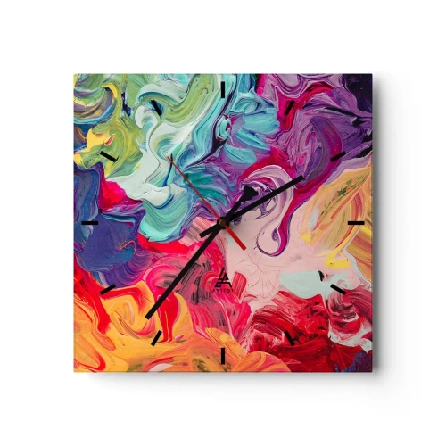 Nástěnné hodiny - Zrození barev - 30x30 cm