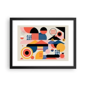 Plakát v černém rámu - Kompozice: pojďme si hrát - 40x30 cm